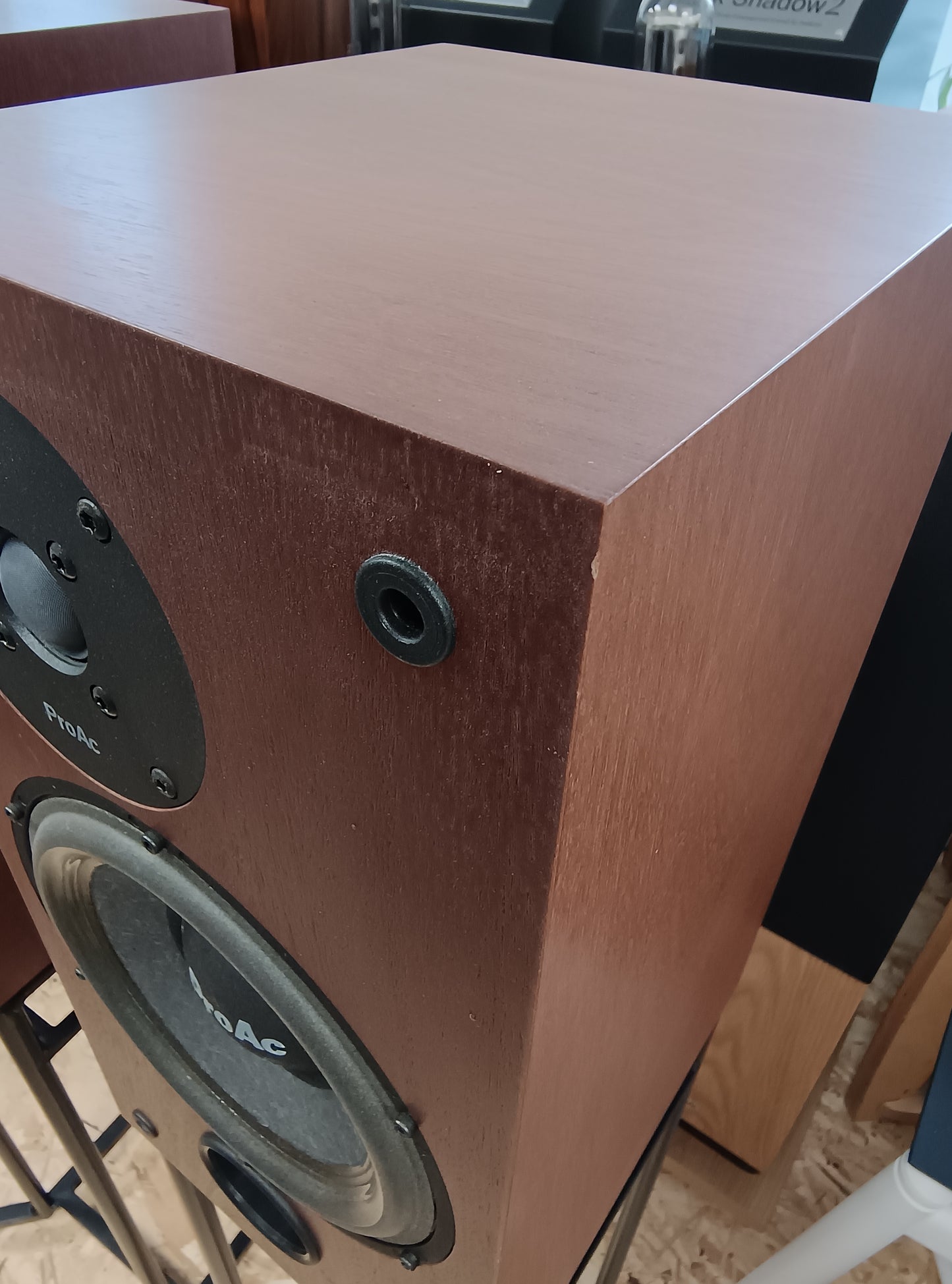 ProAc Studio 100 in Mahogany with Something Solid XFII stands (Click & Collect Only)