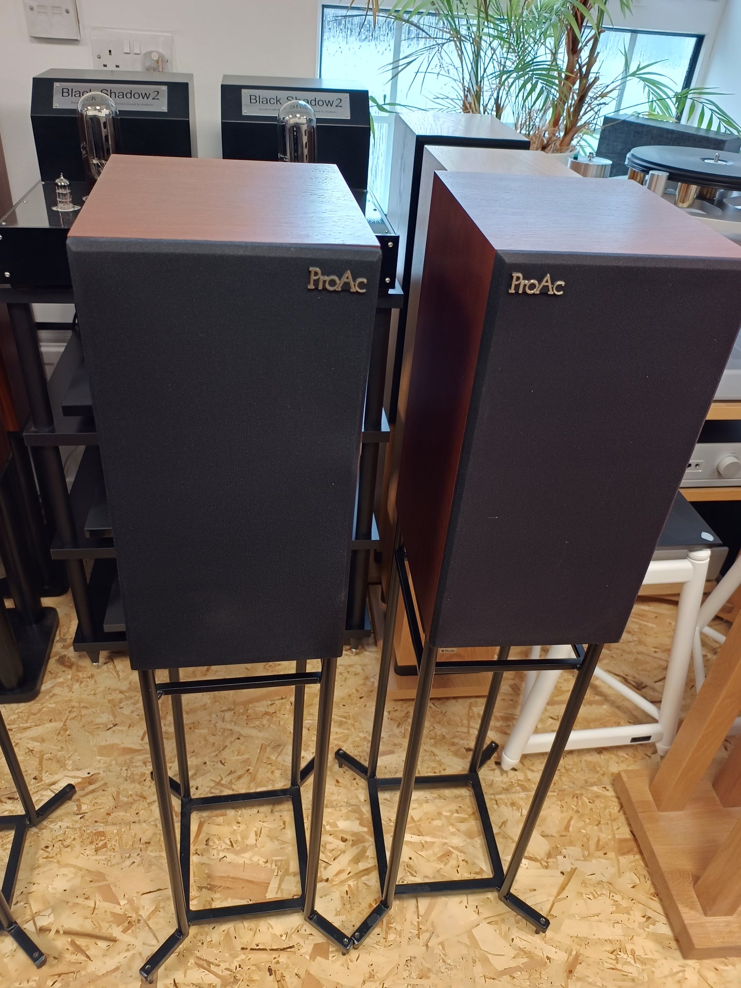 ProAc Studio 100 in Mahogany with Something Solid XFII stands (Click & Collect Only)