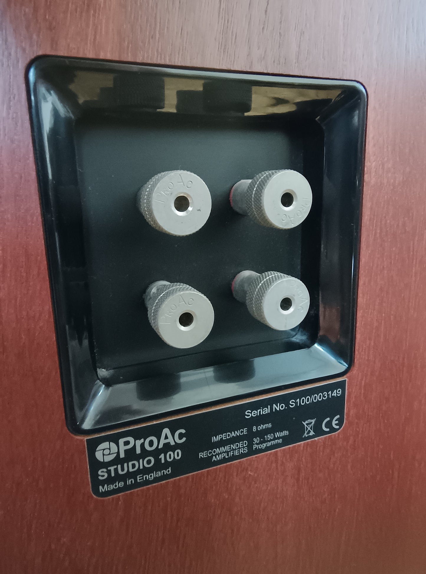 ProAc Studio 100 in Mahogany with Something Solid XFII stands (Click & Collect Only)