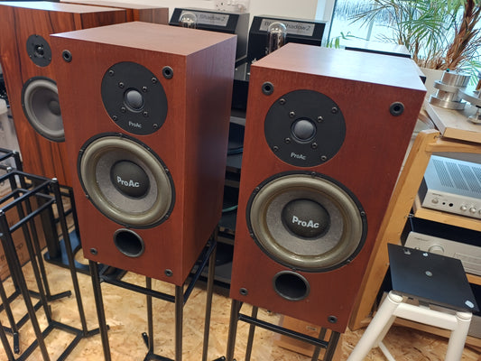 ProAc Studio 100 in Mahogany with Something Solid XFII stands (Click & Collect Only)